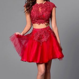 NWT HOCO/Prom/Formal Red Sequined 2 Piece Dress